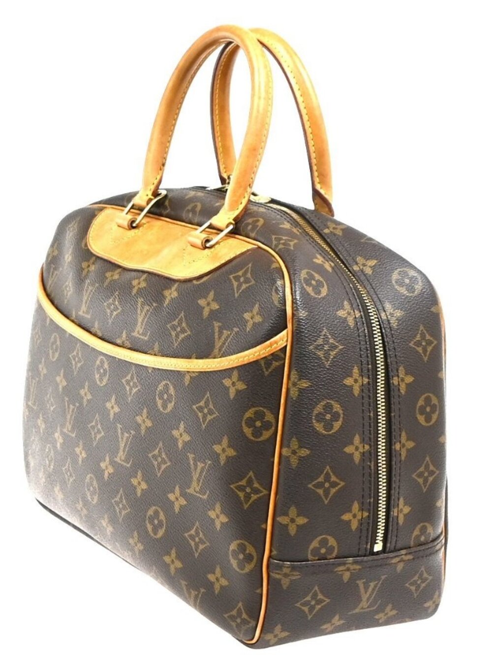 LOUIS VUITTON LV Logo Deauville Hand Bag Monogram Leather Brown M47270 70YH891 - Picture 2 of 14